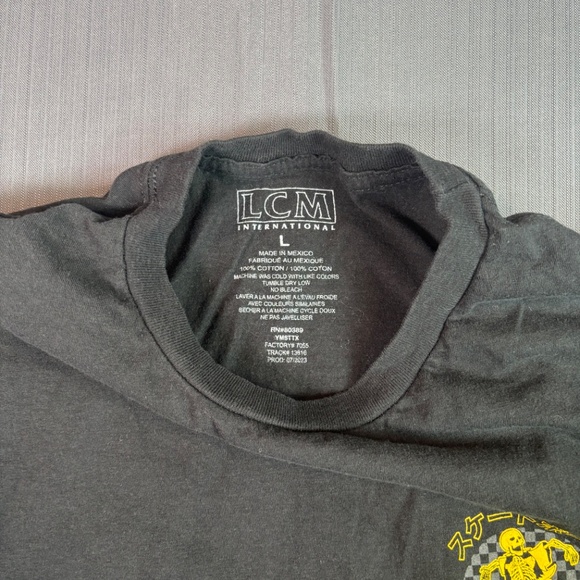 LCM International Tokyo Japan Skateboarding Graphic Tee | Skeleton Skater Street - Picture 3 of 3